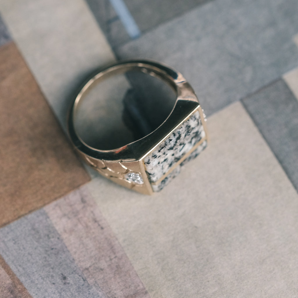 1980s Granite Signet Ring - Lost Owl Jewelry