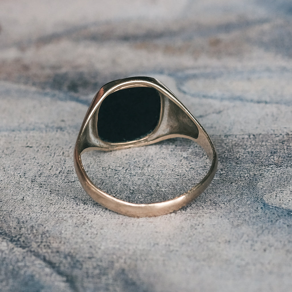 1986 Onyx Signet Ring - Lost Owl Jewelry