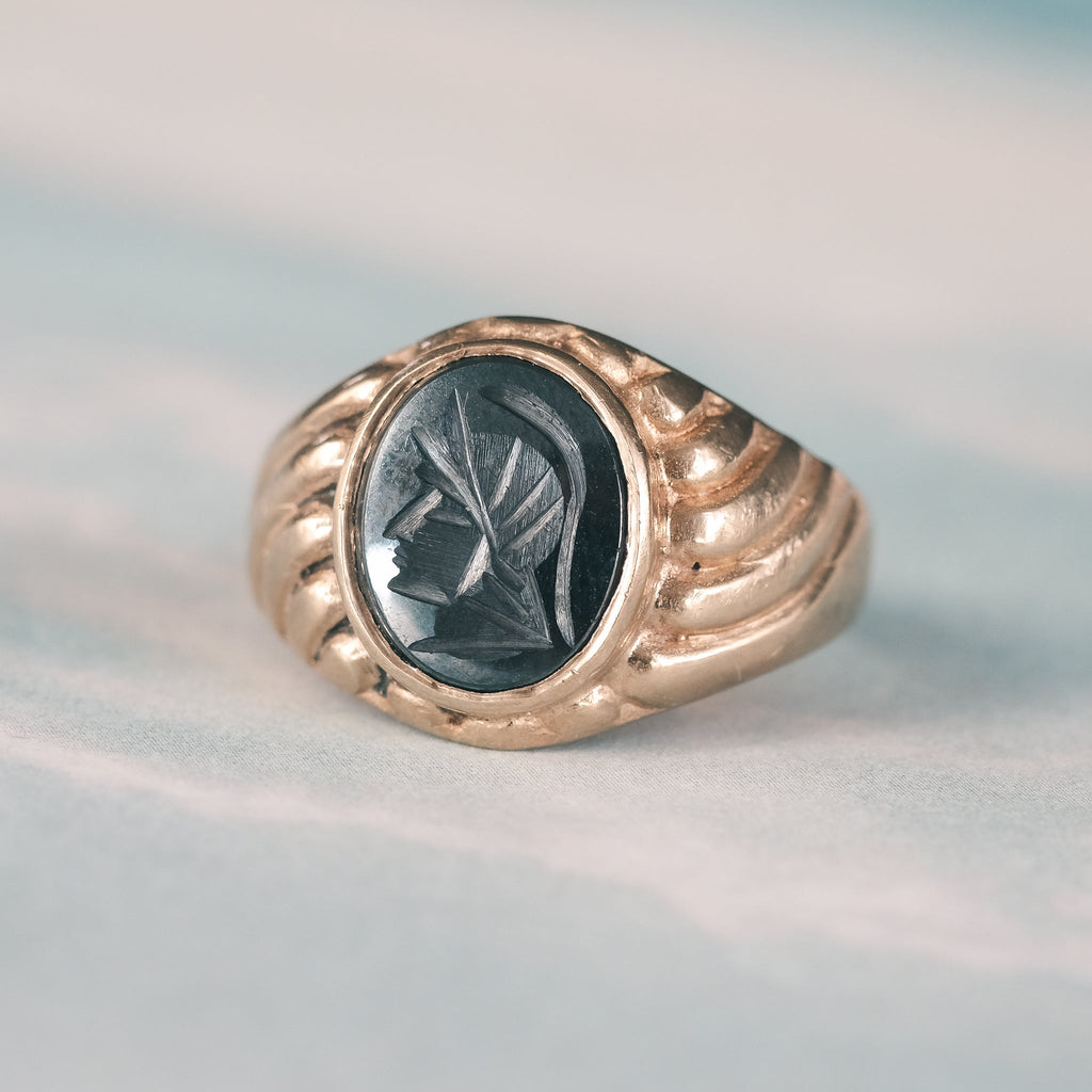 1988 Hematite Centurion Ring - Lost Owl Jewelry