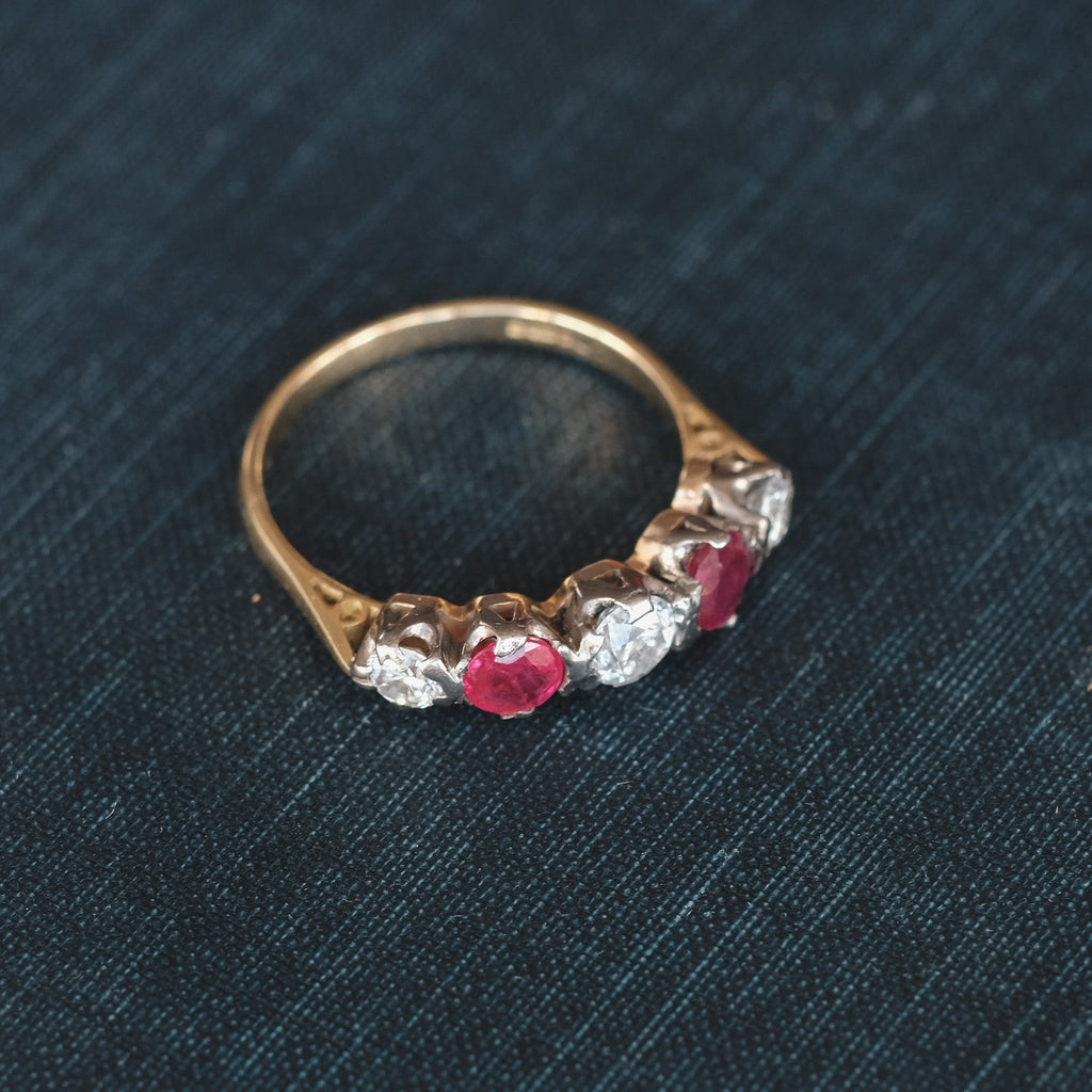 1994 Diamond & Ruby Ring - Lost Owl Jewelry