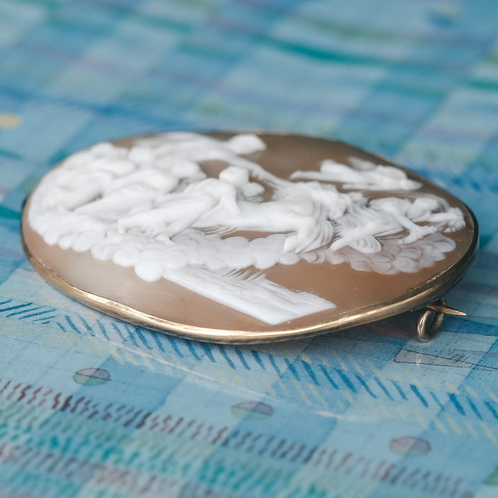 19th Century Aurora Fresco Cameo Brooch - Lost Owl Jewelry