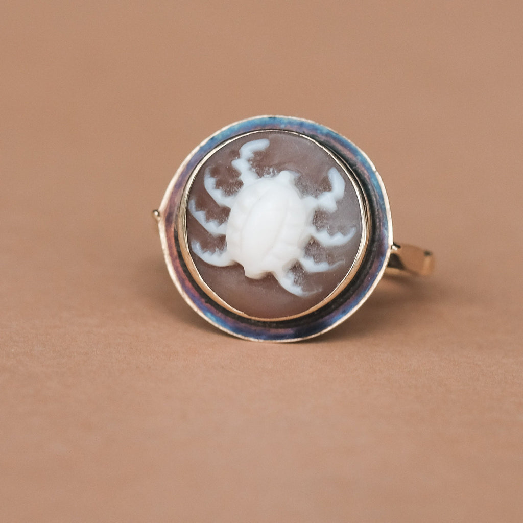 19th Century Crab Cameo Ring - Lost Owl Jewelry