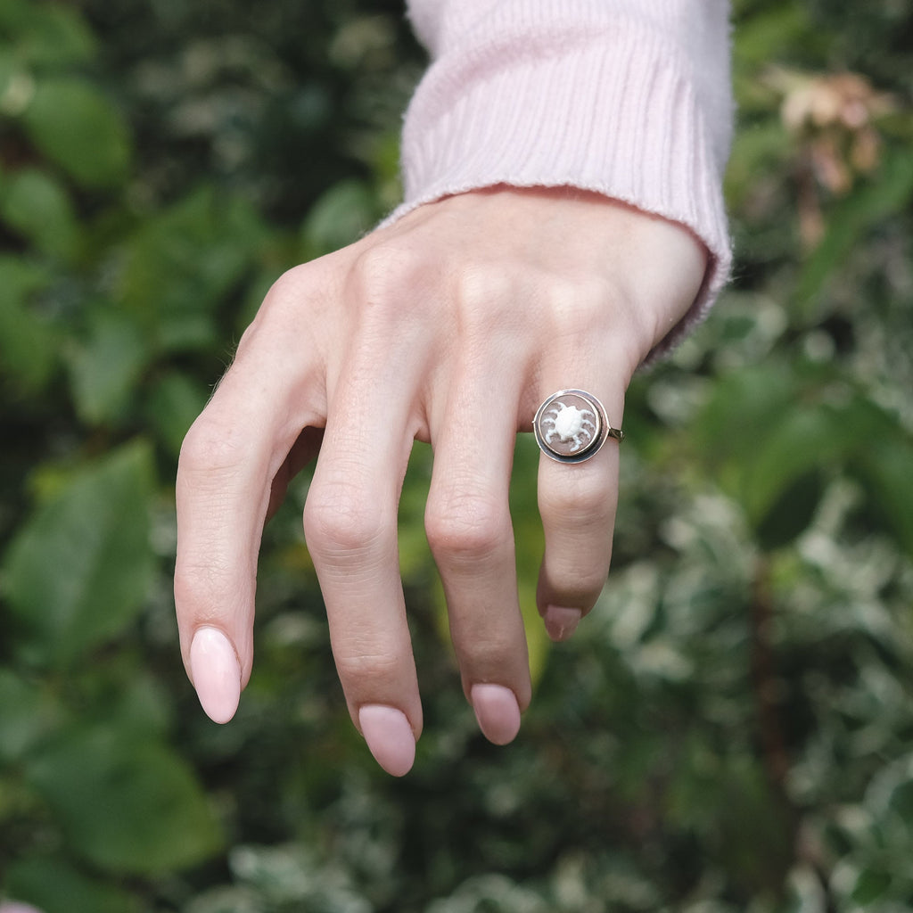 19th Century Crab Cameo Ring - Lost Owl Jewelry