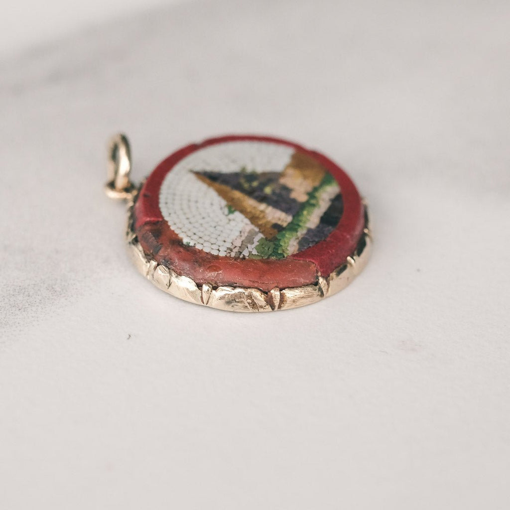 19th Century Micromosaic Pyramid Pendant - Lost Owl Jewelry