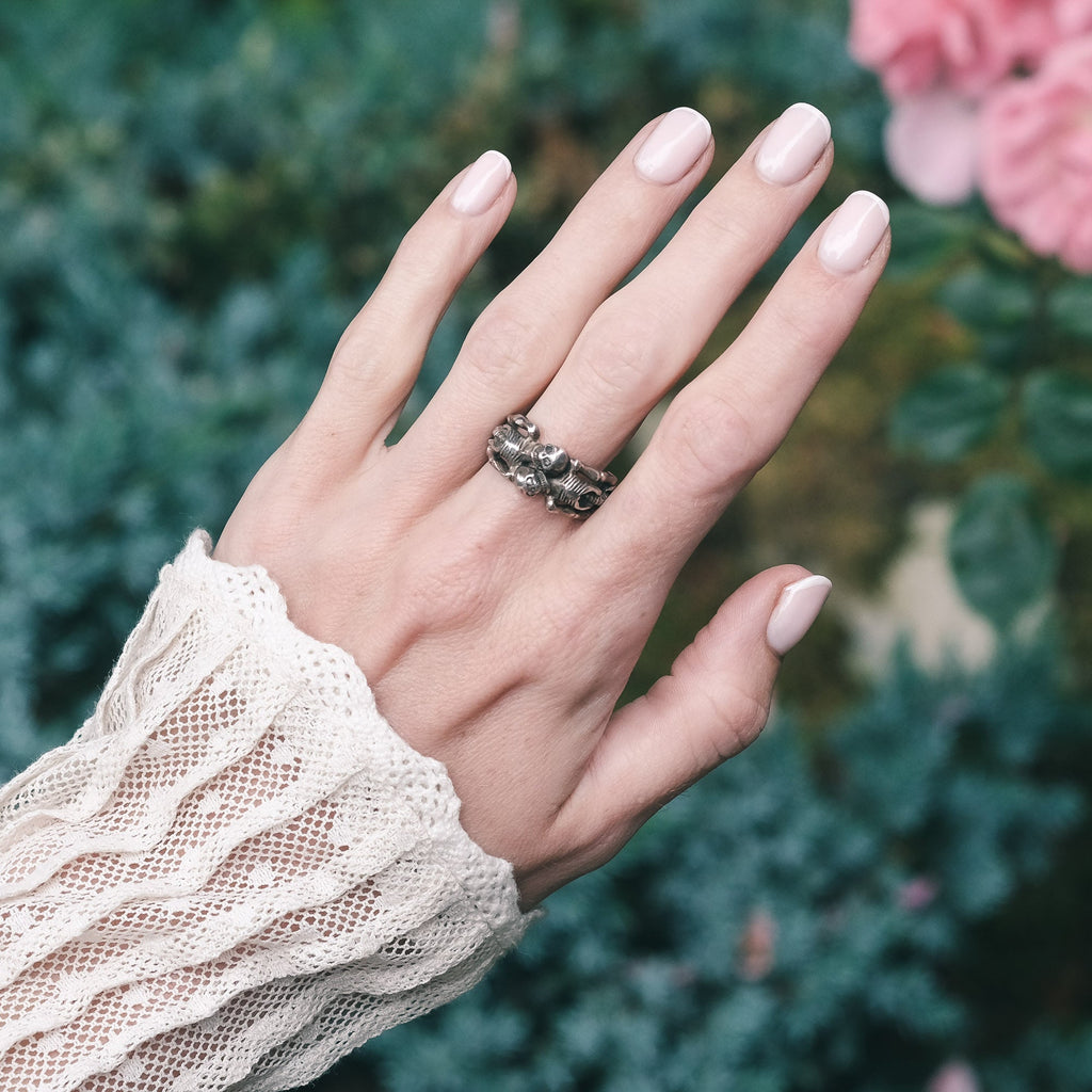 19th Century 'Two Skeletons' Ring - Lost Owl Jewelry