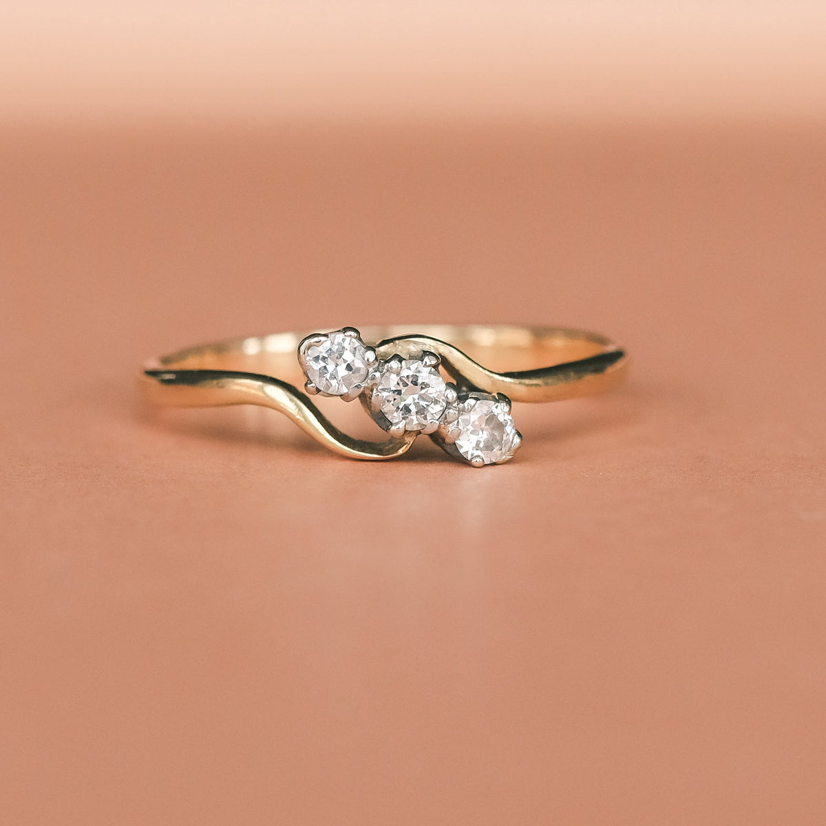 24. Art Deco Diamond Crossover Ring – Lost Owl Jewelry