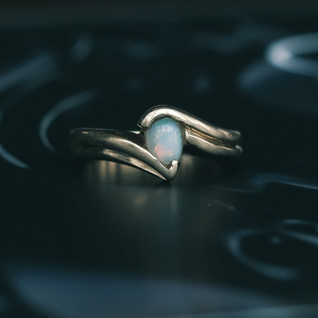 24. Vintage Opal Crossover Ring - Lost Owl Jewelry