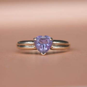 29. Vintage Amethyst Heart Ring - Lost Owl Jewelry