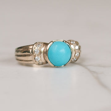 3. Vintage Turquoise Ring - Lost Owl Jewelry