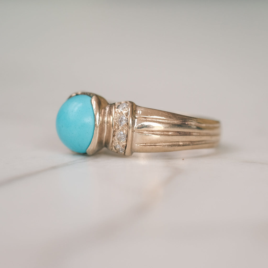 3. Vintage Turquoise Ring - Lost Owl Jewelry