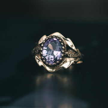 33. 1969 Amethyst Solitaire Ring - Lost Owl Jewelry