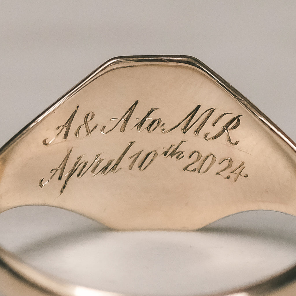Script Engraving Jewelry Sigils: Custom Signet Rings – Lost Owl Jewelry