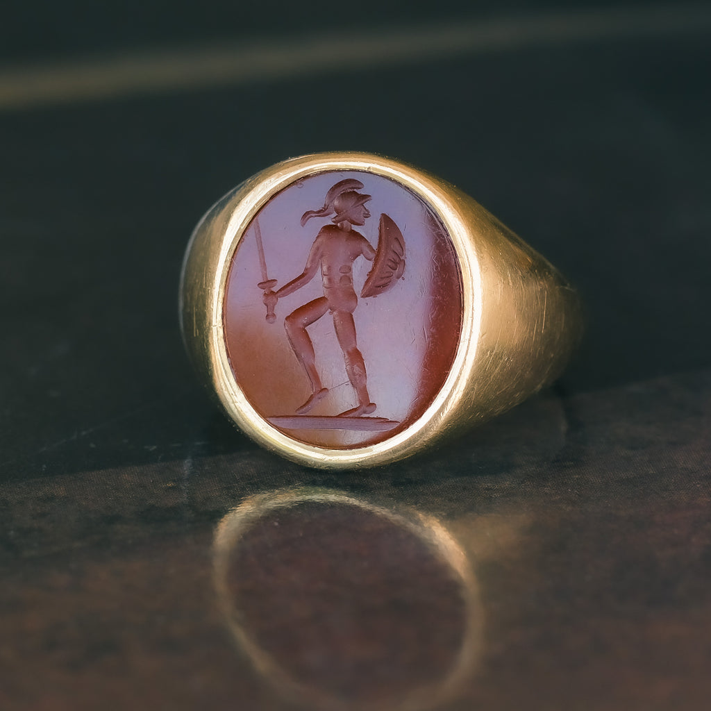 Roman Theseus Intaglio Signet Ring – Lost Owl Jewelry