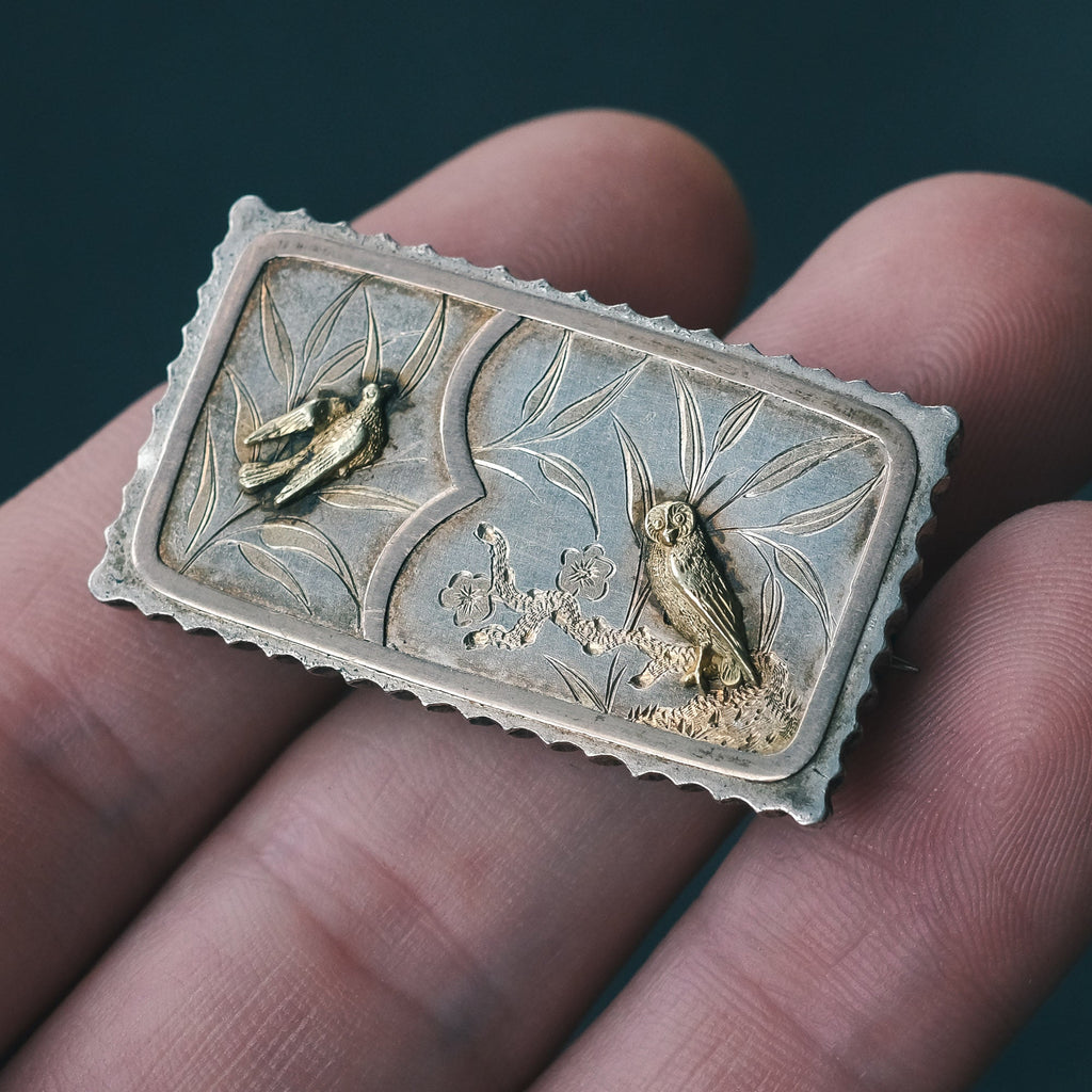 Aesthetic Movement "Night & Day" Brooch - Lost Owl Jewelry