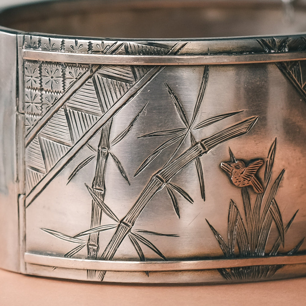 Aesthetic Movement Silver Cuff - Lost Owl Jewelry