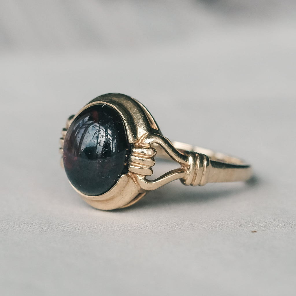 Ancient Revival Garnet Ring - Lost Owl Jewelry