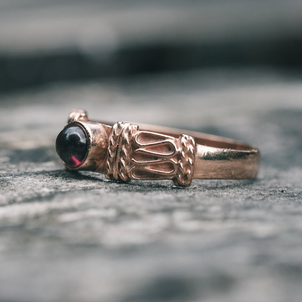 Ancient Revival Garnet Ring - Lost Owl Jewelry