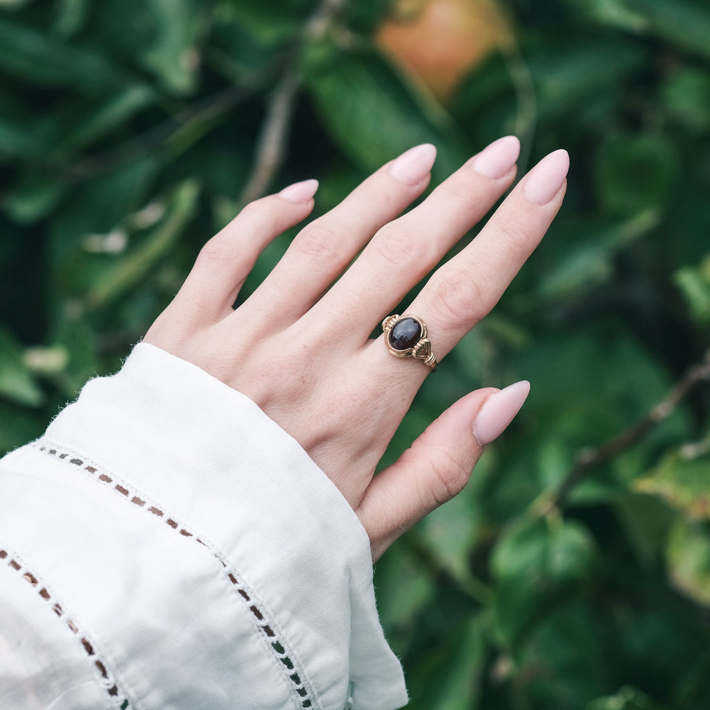 Ancient Revival Garnet Ring - Lost Owl Jewelry