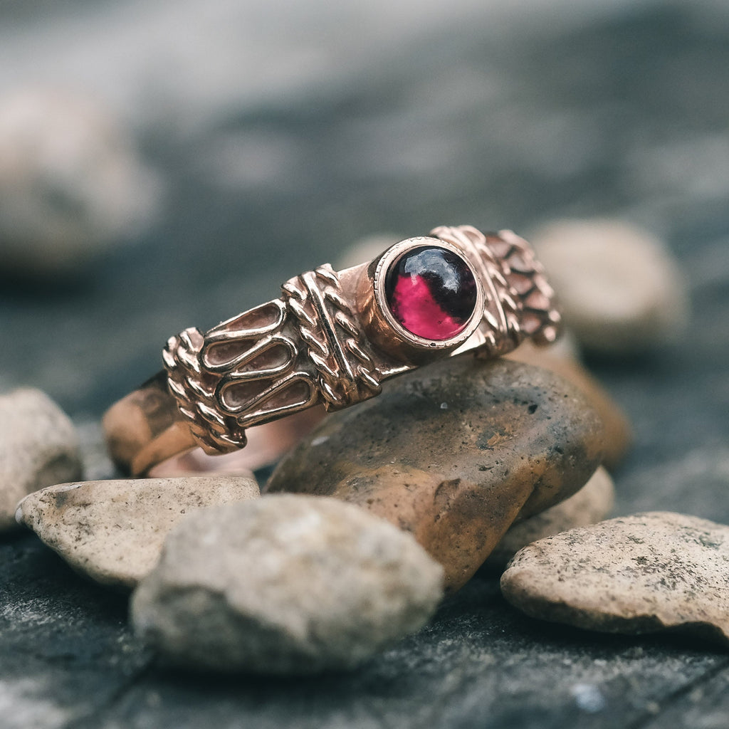 Ancient Revival Garnet Ring - Lost Owl Jewelry