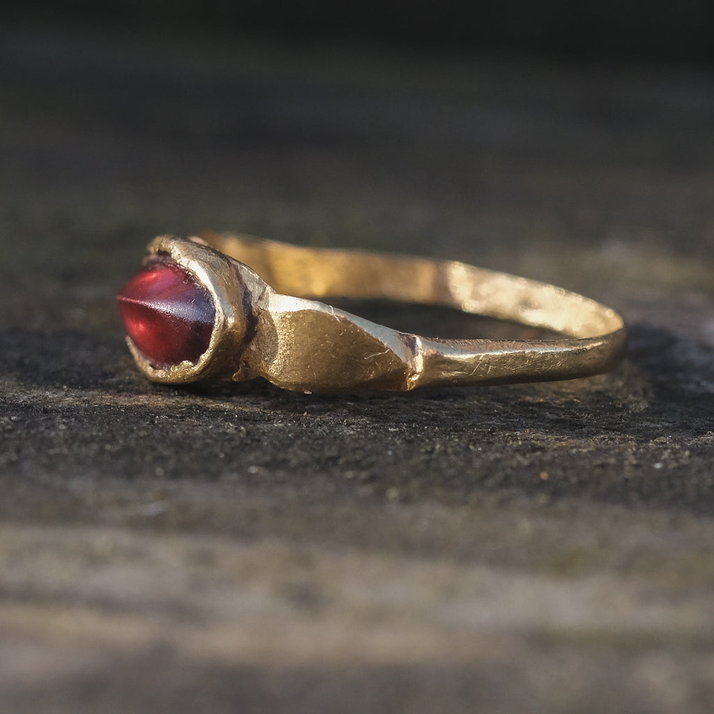 Ancient Roman Garnet Ring - Lost Owl Jewelry