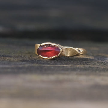 Ancient Roman Garnet Ring - Lost Owl Jewelry