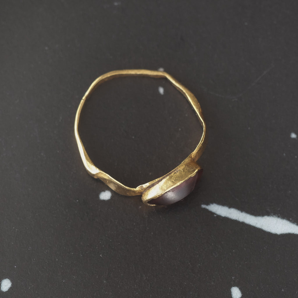 Ancient Roman Garnet Ring - Lost Owl Jewelry