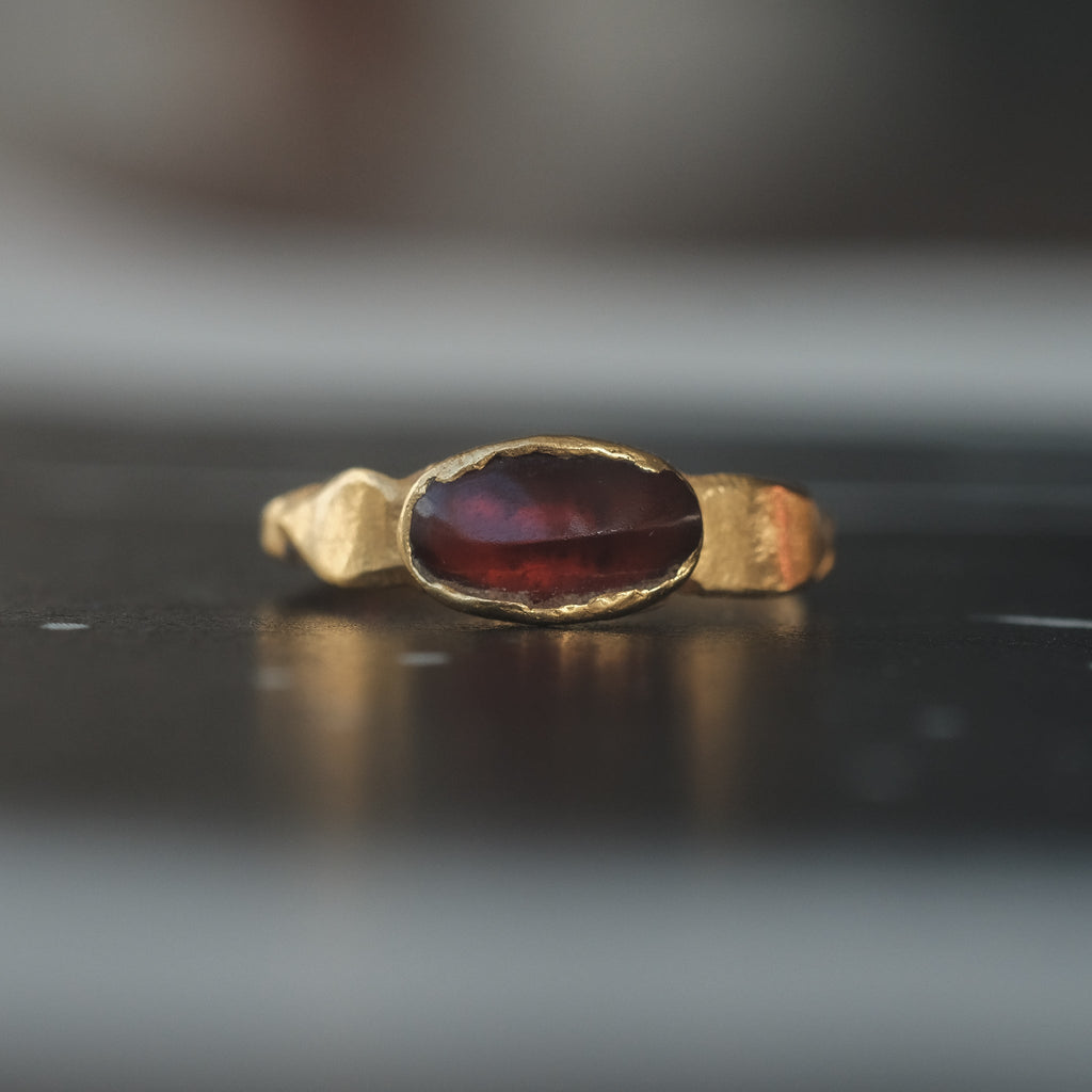 Ancient Roman Garnet Ring - Lost Owl Jewelry