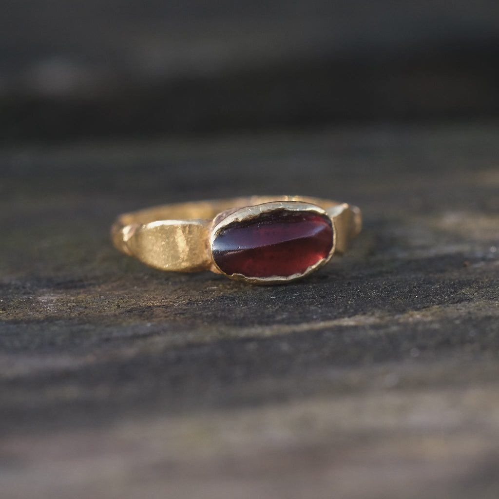 Ancient Roman Garnet Ring - Lost Owl Jewelry