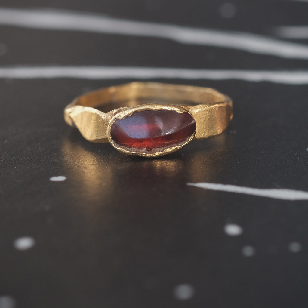 Ancient Roman Garnet Ring - Lost Owl Jewelry