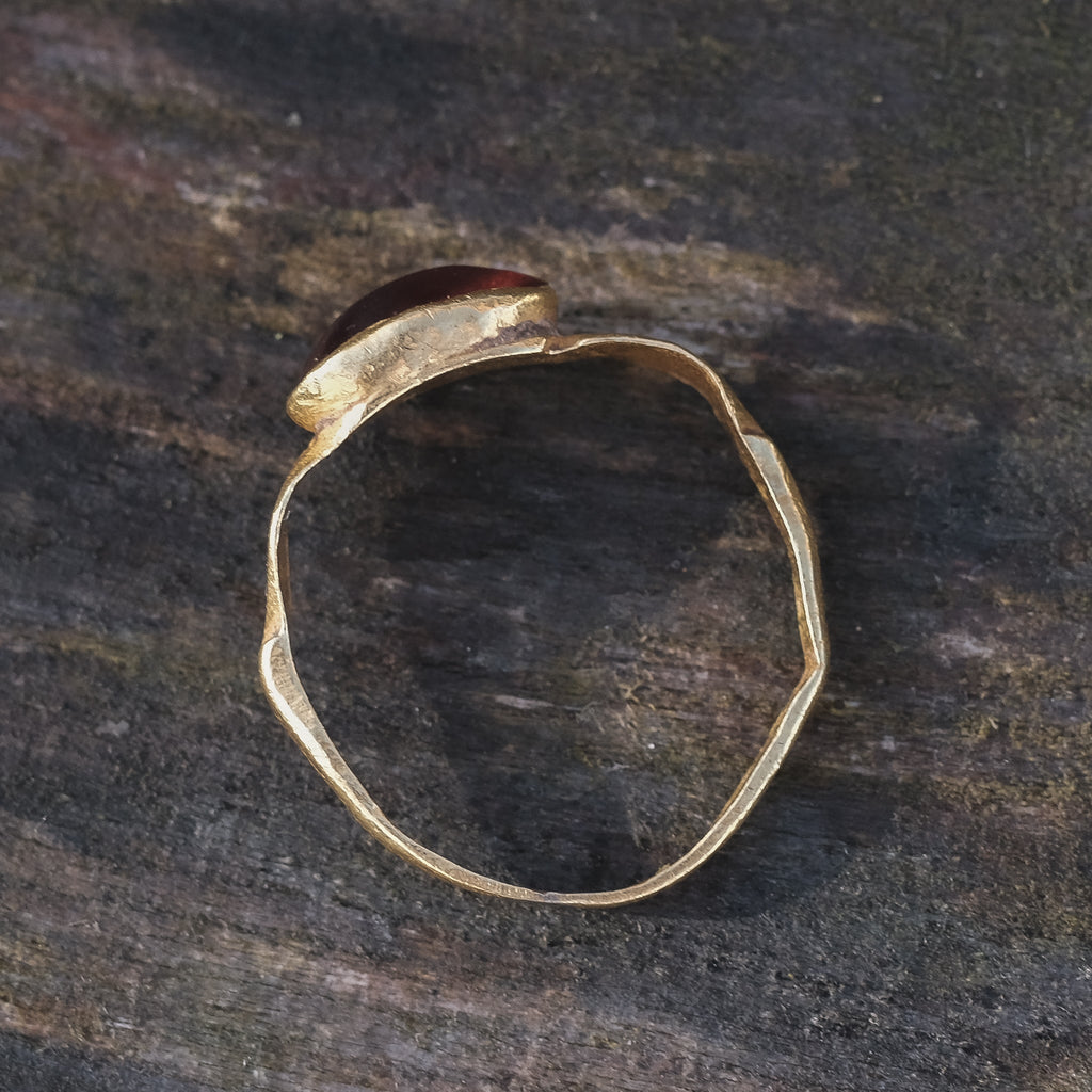 Ancient Roman Garnet Ring - Lost Owl Jewelry