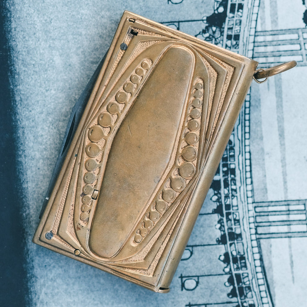 Antique Brass Owl Vesta Case - Lost Owl Jewelry