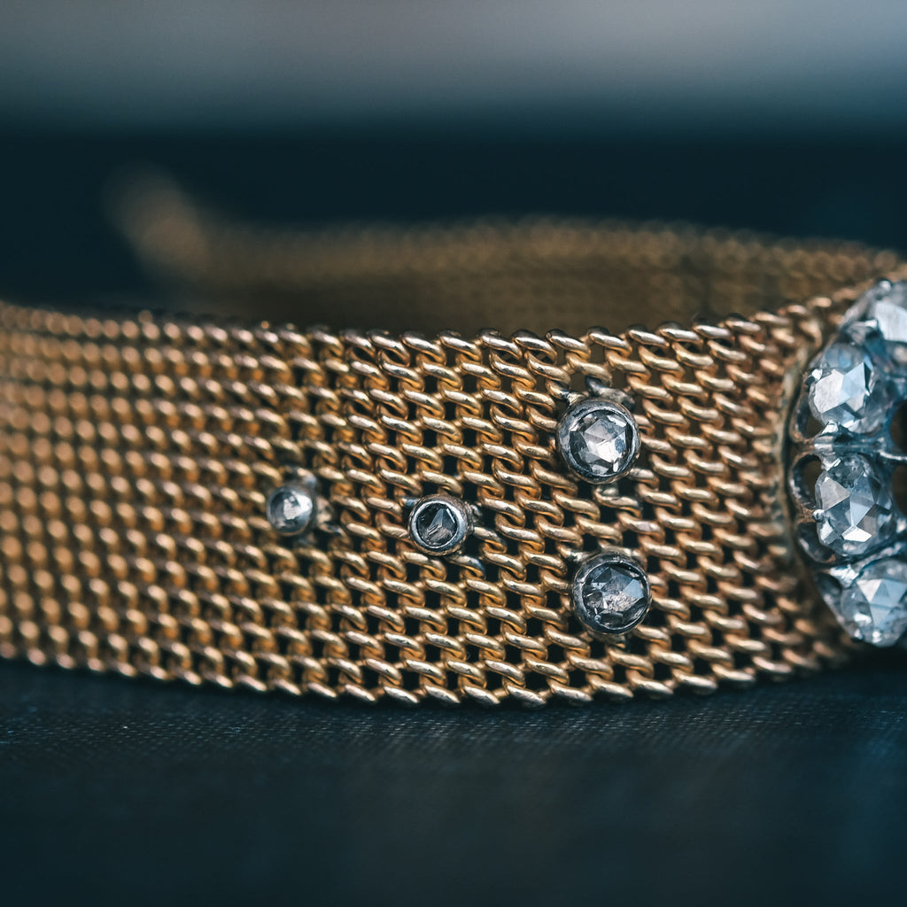 Antique Diamond Mesh Bracelet - Lost Owl Jewelry