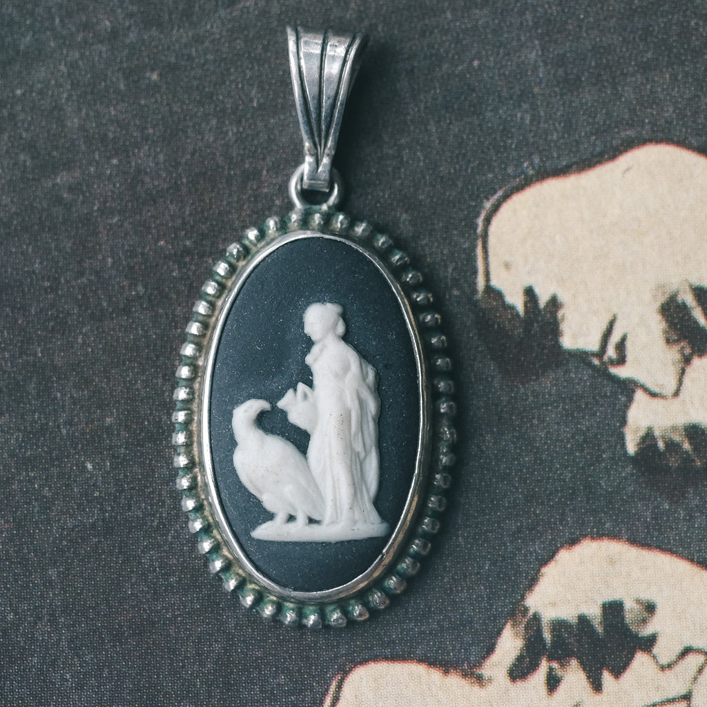Antique Hebe & Zeus Wedgwood Pendant - Lost Owl Jewelry