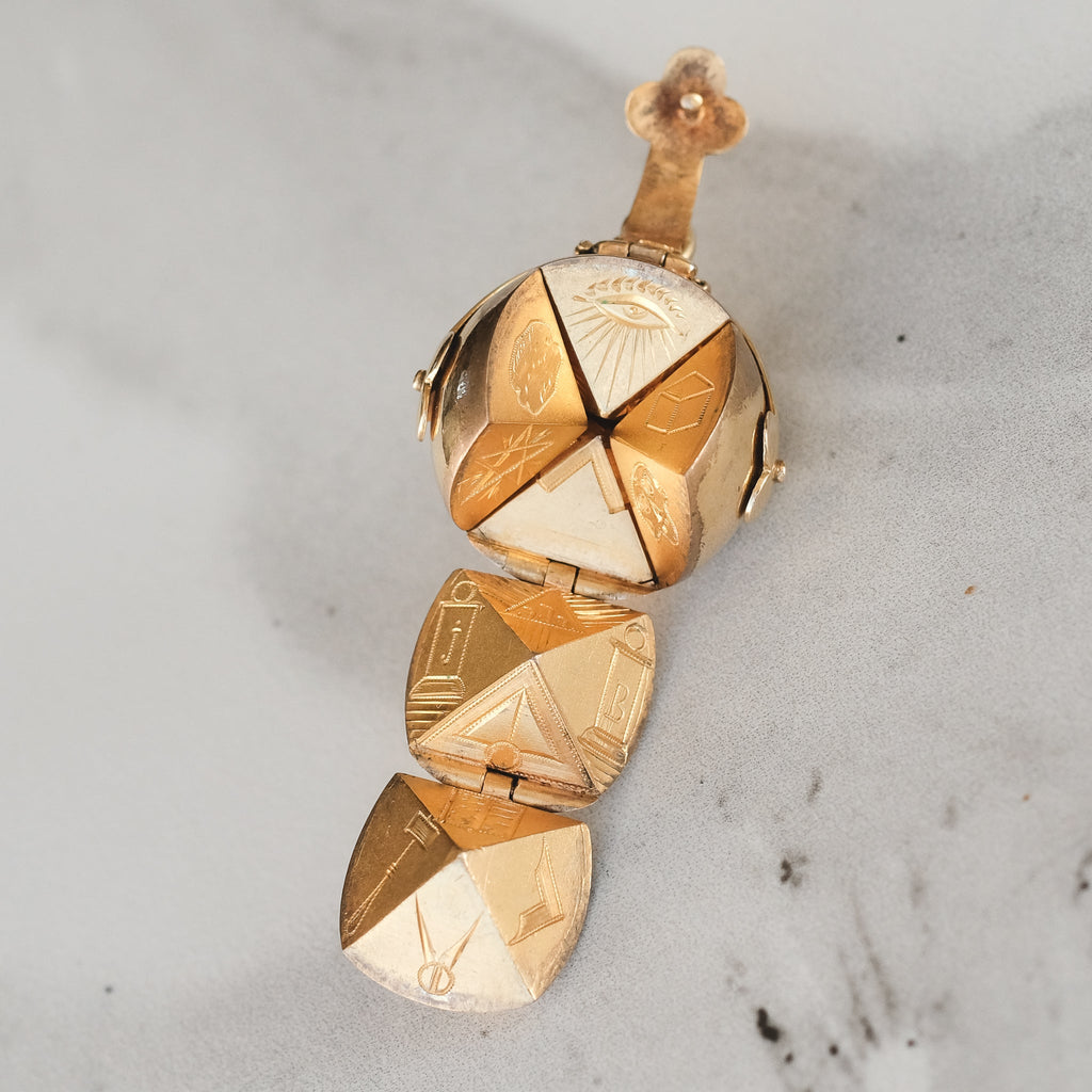 Antique Masonic Ball Pendant - Lost Owl Jewelry