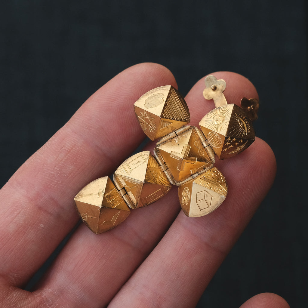 Antique Masonic Ball Pendant - Lost Owl Jewelry