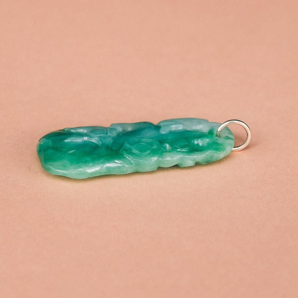 Antique Monkey & Bird Jade Pendant - Lost Owl Jewelry