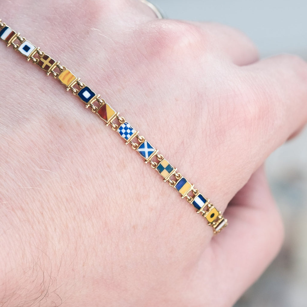 Antique Nautical Flags Bracelet - Lost Owl Jewelry