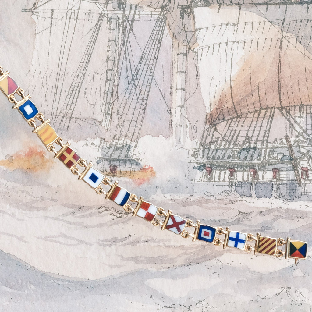 Antique Nautical Flags Bracelet - Lost Owl Jewelry