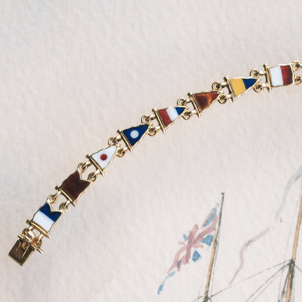 Antique Nautical Flags Bracelet - Lost Owl Jewelry