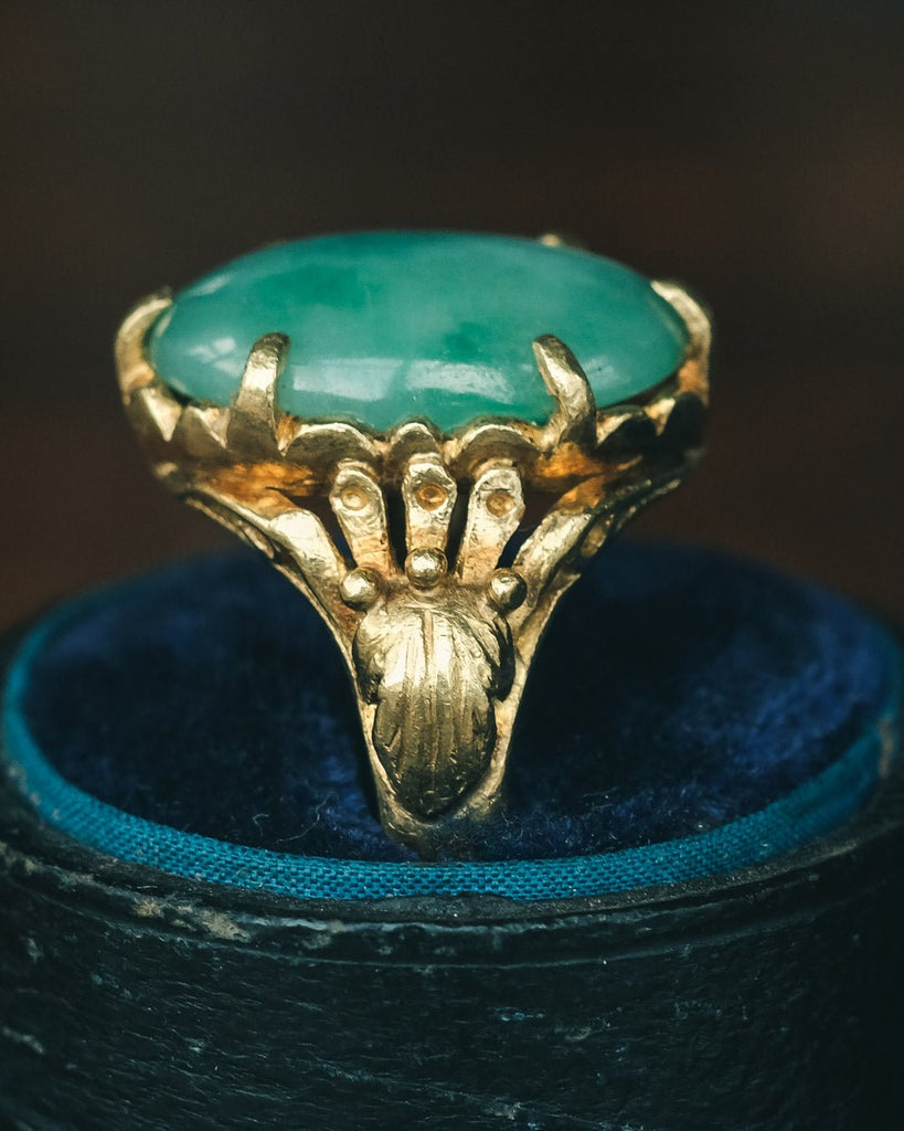 Art Deco 22ct Jade Ring - Lost Owl Jewelry