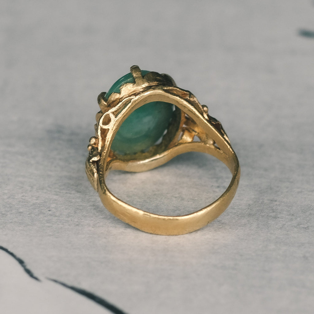 Art Deco 22ct Jade Ring - Lost Owl Jewelry