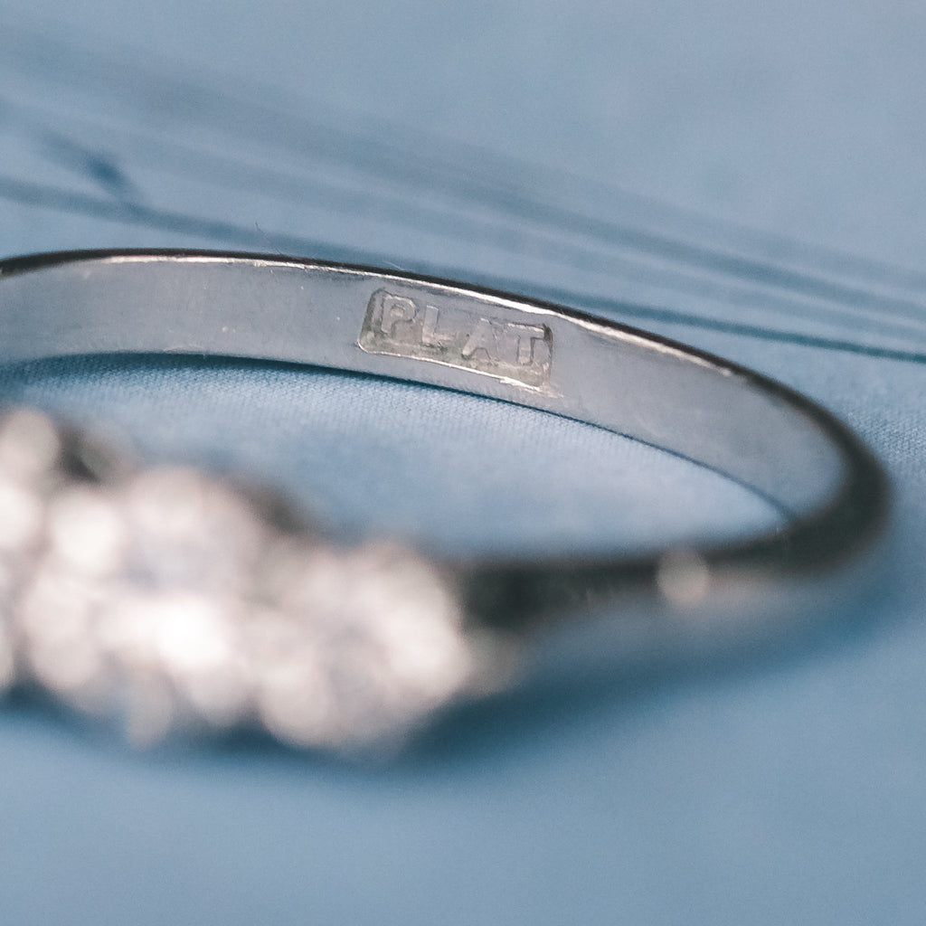 Art Deco 5 - Stone Diamond Ring - Lost Owl Jewelry