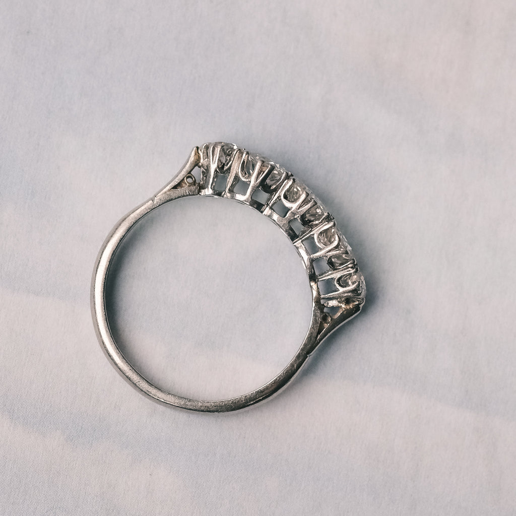 Art Deco 5 - Stone Diamond Ring - Lost Owl Jewelry