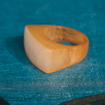 Art Deco Butterscotch Bakelite Ring - Lost Owl Jewelry
