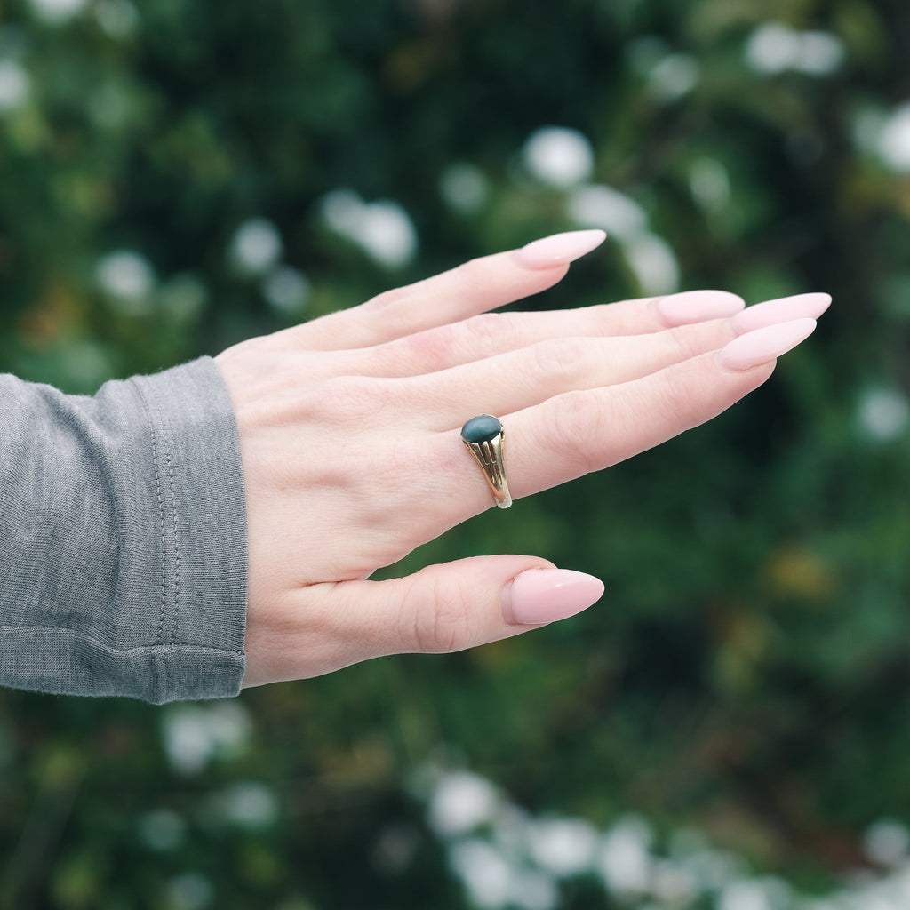 Art Deco Cat's Eye Ring - Lost Owl Jewelry