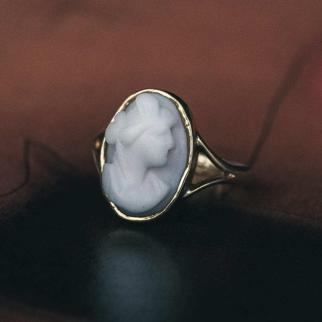 Art Deco Conch Shell Cameo Ring - Lost Owl Jewelry