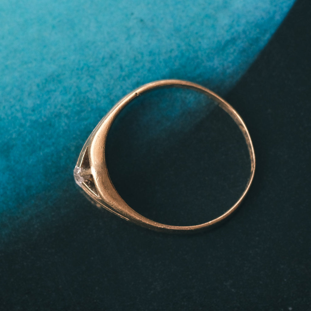 Art Deco Diamond Belcher Ring - Lost Owl Jewelry