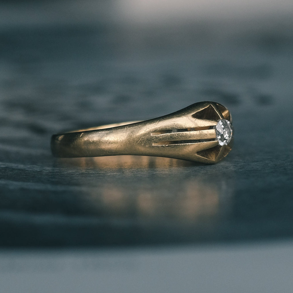 Art Deco Diamond Belcher Ring - Lost Owl Jewelry