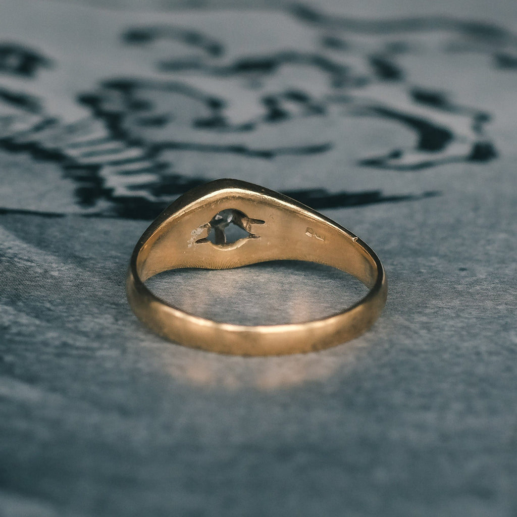 Art Deco Diamond Belcher Ring - Lost Owl Jewelry