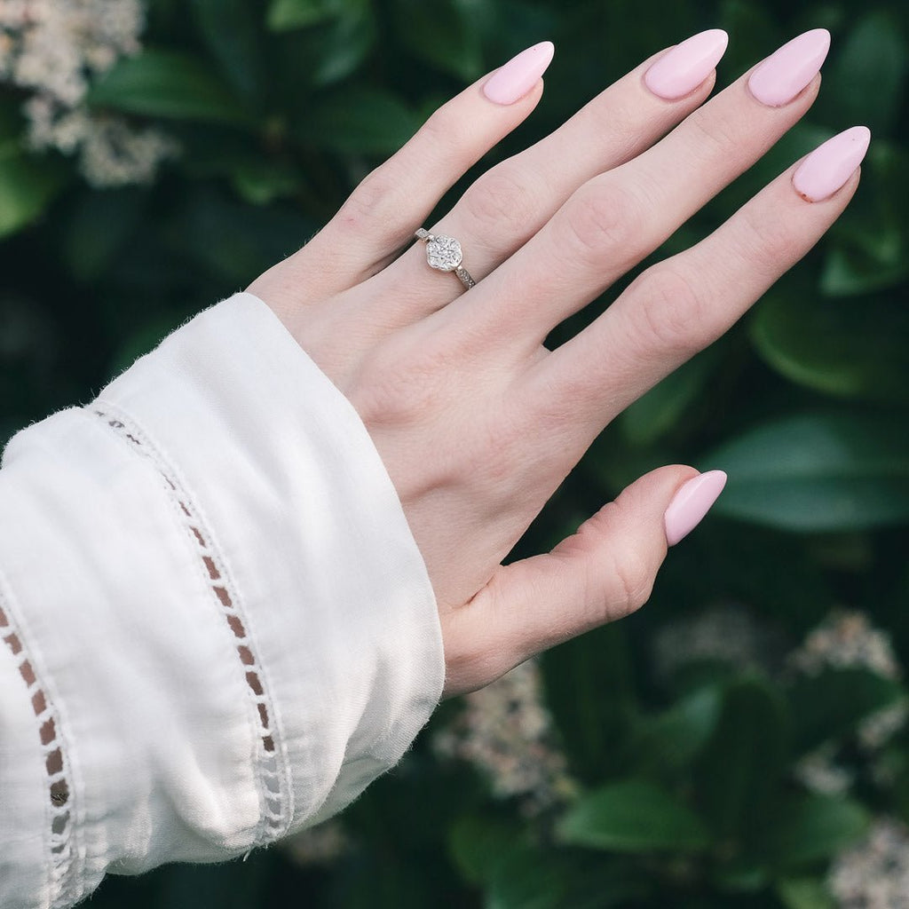 Art Deco Diamond Daisy Ring - Lost Owl Jewelry